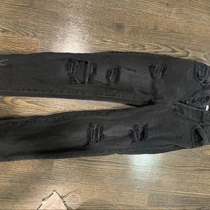 Great condition pacsun high waisted black ripped jeans straight leg